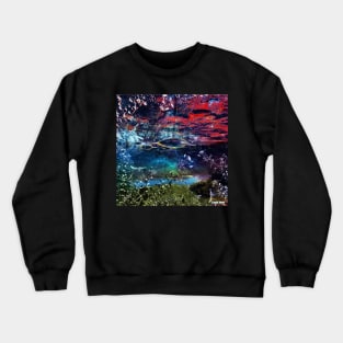 crimson wedland in collage photography ecopop art Crewneck Sweatshirt
